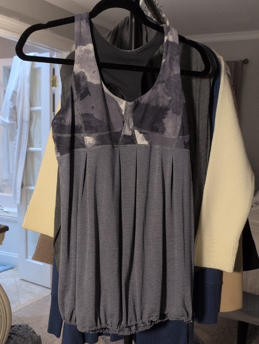 lululemon athletica gray and white patterned Yoga Tank